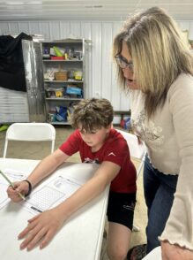 Child studying on Wednesday